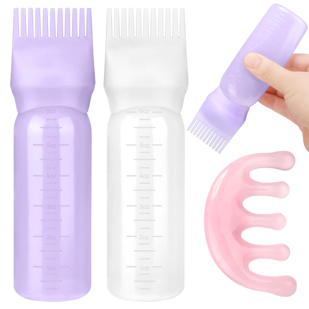 ProSuites botellas aplicador para cabello blanco y morado, fácil dosificación para uso diario.