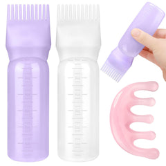 ProSuites botellas aplicador para cabello blanco y morado, fácil dosificación para uso diario.