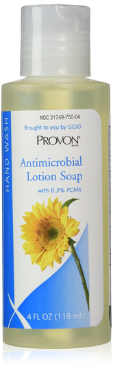 Provon loción antimicrobiana con espuma cremosa para limpieza suave.