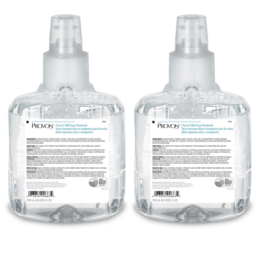 PROVON LTX-12 jabon-espuma-claro 1200 ml para uso diario en manos.