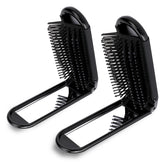 Psyqtsuary dos cepillos plegables con espejo, ideal para viajes y retoques rápidos.
