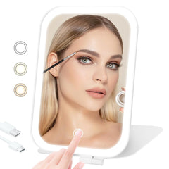 Puiuisoul espejo de maquillaje de viaje compacto para retoques rápidos