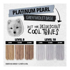 Pulp Riot Platinum Pearl, muestra de color para acabado iridiscente y duradero.