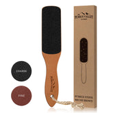 Lima para pies Pumice Valley con doble cara y mango de madera para suavizar callos