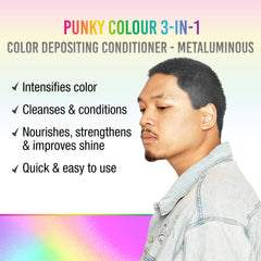 Punky Colour 3-en-1: aplicación cremosa que deja el cabello suave y con brillo.