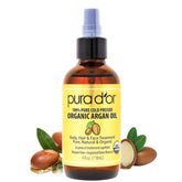 PURA D'OR botella: aceite de argán orgánico para cabello suave y nutrido.