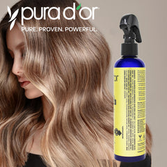 PURA D'OR cabello brillante tras el uso gracias al protector.