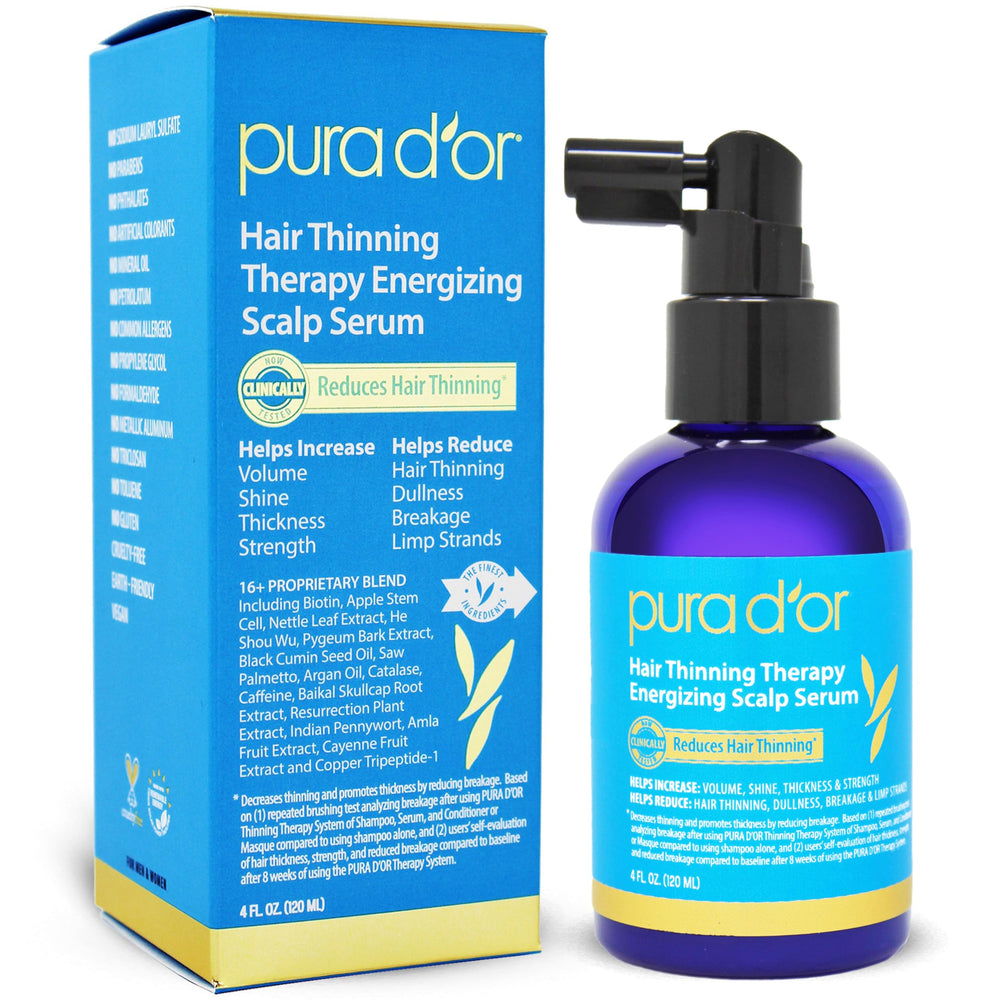 PURA D'OR serum en frasco con gotero para fortalecer las raíces del cabello