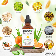 PURA D'OR serúm Vitamina C 20% para uso diario y luminosidad