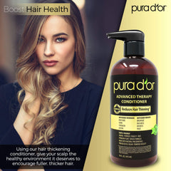 PURA D'OR Acondicionador Terapia Avanzada botella-vertido – aplicación fácil y brillo