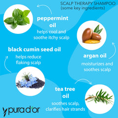 Aplicación de aceites esenciales para cuero cabelludo irritado con PURA D'OR Scalp Therapy.
