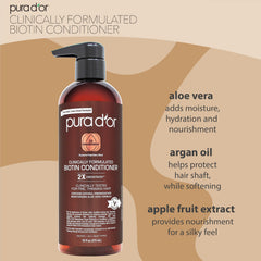 PURA D'OR acondicionador biotina con textura cremosa para hidratación diaria