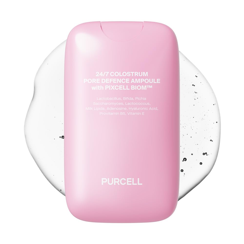 PurCELL 24/7 Colostro Ampolla Rosa: botella rosa lista para primer paso de maquillaje.