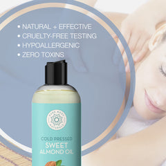 Pure Body Naturals Aceite de Almendra Dulce para cabello, brillo y suavidad.