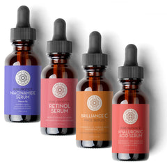 Pure Body Naturals Serum Facial: conjunto de botellas para hidratación diaria.