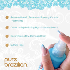 Pure Brazilian, cheveux nourris après application, texture satinée.