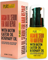 Pure Nature Lux Spa serum argán, botella elegante para uso diario y cuidado capilar.