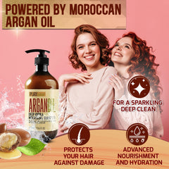 Pure Nature Lux Spa Argan Shampoo, acción suave que facilita peinado sin frizz.