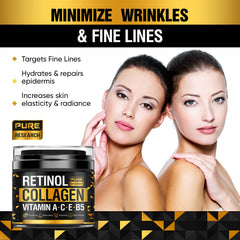 Pure Research crema retinol, textura cremosa, adecuada para uso nocturno.