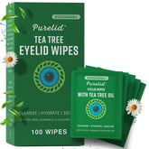 PURELID: toallitas para parpados con arbol de te, limpieza suave para ojos sensibles.