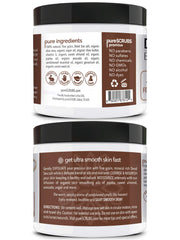 pureSCRUBS cuchara de madera ayuda a medir y mezclar el exfoliante.