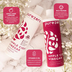 Purezero cabello-brillante tras lavado, brillo natural visible.