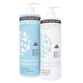 Purezero shampoo argán marroquí, brillo suave y reparación para el cabello.