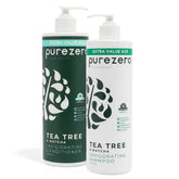 Purezero Tea Tree and Matcha Shampoo bottle for invigorating, energized scalp.