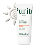Purito protector solar SPF50 con textura ligera que se absorbe al instante.