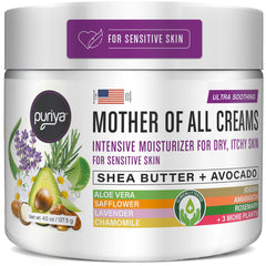 Puriya crema hidratante intensiva en bote para piel suave y nutrida.