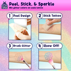 Purple Ladybug diseños temporales con unicornio y sirenas para expresión creativa