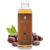 Pursonic aceite de jojoba, frasco dorado para hidratación suave de la piel.