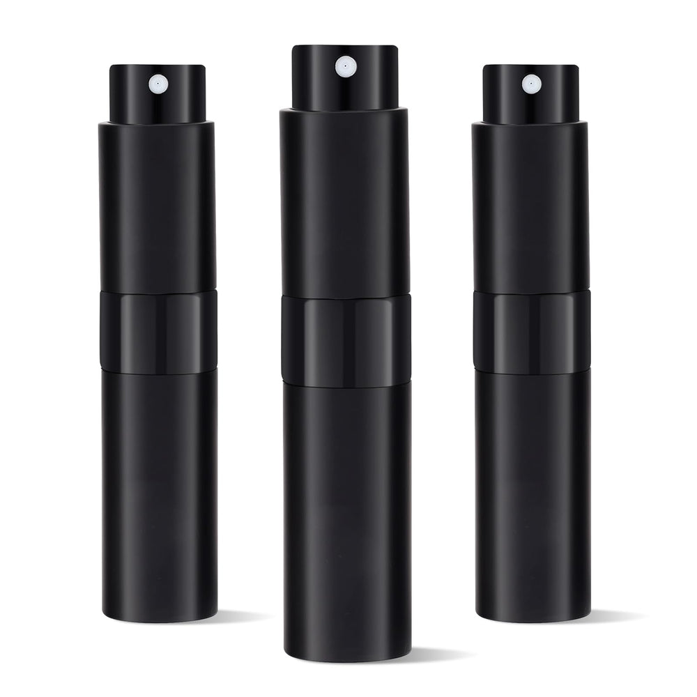 Putmhim frasco de viaje de 8 ml en negro, fácil de llevar.