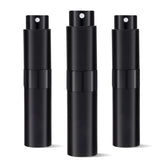 Putmhim frasco de viaje de 8 ml en negro, fácil de llevar.