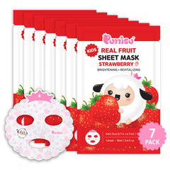 Puttisu mascarilla facial de hoja fruta real fresa para niños, hidrata suavemente.