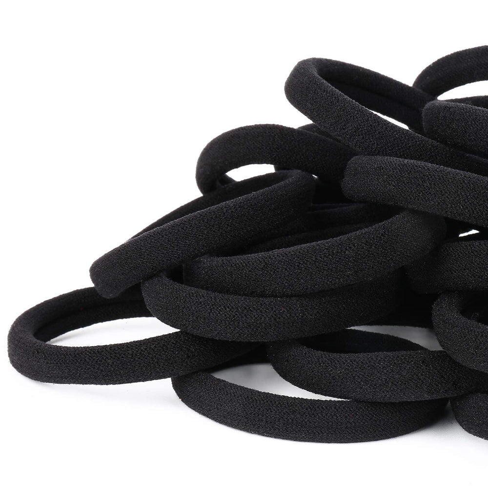 Qarwayoc coletas elásticas negras sujetan el cabello grueso sin tirar.
