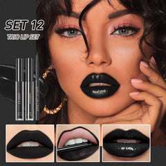 QiBest labial líquido negro mate con color intenso y duradero.