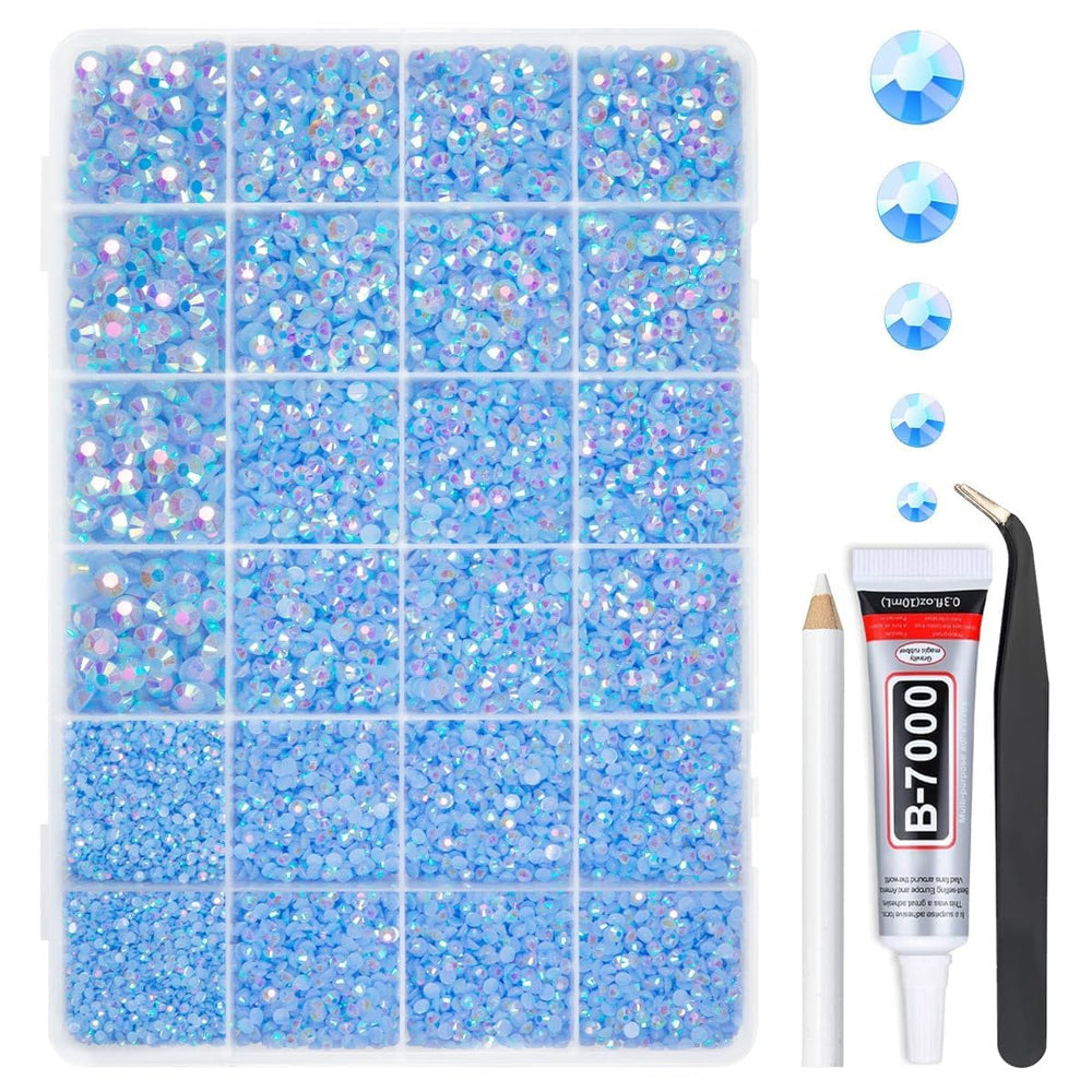 Piedras resina azul AB 2mm de qiipii para detalles brillantes en manualidades.