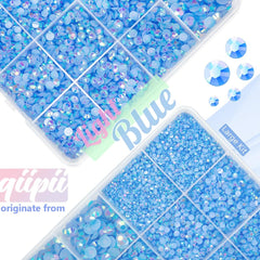 Piedras resina azul AB 4mm de qiipii para toques relucientes en vasos y botellas.