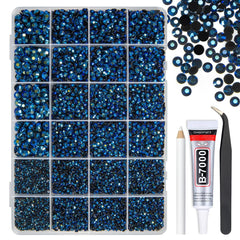 Piedras resina azul tinta qiipii 2mm para brillo en uñas