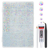 Qiipii piedras resina blanco AB 2 mm para joyería y manualidades brillantes.