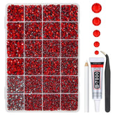 qiipii Piedras de resina rojas 2 mm para decorar joyería y manualidades.