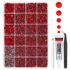 qiipii Piedras de resina rojas 2 mm para decorar joyería y manualidades.
