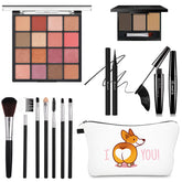 Set QIONG: paleta de sombras moradas con 16 colores para looks versátiles.