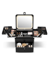 Caja de maquillaje Qislee con cajón y cuatro bandejas para organización diaria