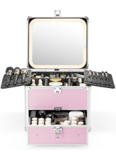 Qislee estuche de maquillaje con espejo LED para ver detalles con claridad