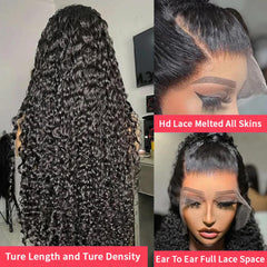 QKOQKO encaje frontal transparente HD 13x6, raya de pelo natural y pulida