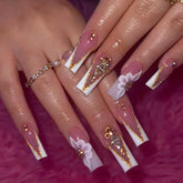 QQPPOLIU uñas postizas francesas para un look elegante y duradero
