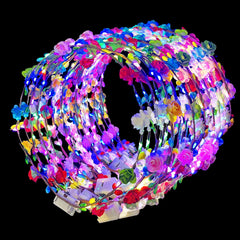 QSJQllo corona de flores LED para bodas con brillo suave
