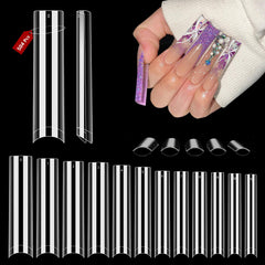 Quaferen uñas postizas cuadradas transparentes, 504 piezas para salón y casa